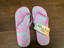 NEW GIRLS FLIP FLOPS PINK BLUE L 2/3