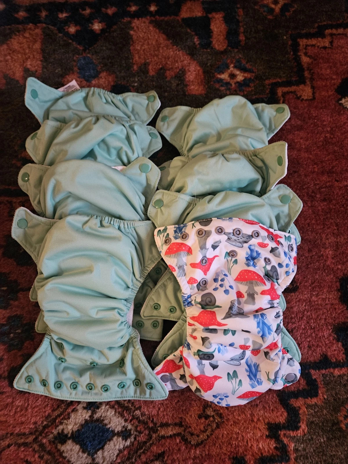 LOT Thirsties Reusable Cloth Diapers 3 All In One, 2 Covers, Used 0-9mo, 6-18lbs