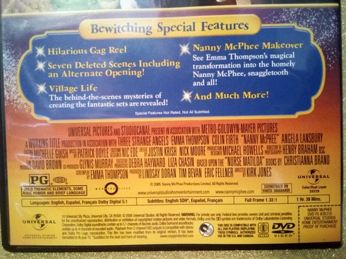 (1-1021) "NANNY McPHEE" DVD / PRE-WATCHED / 2005 / FULL SCREEN / FANTASY / PG - Picture 9 of 10