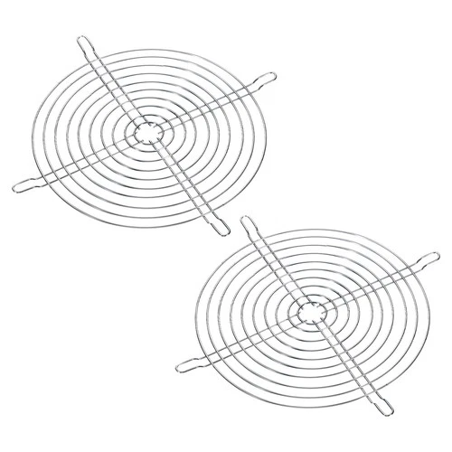 2Pcs 200mm Fan Finger Grill Metal Grill Protector Guard Dustproof Silver