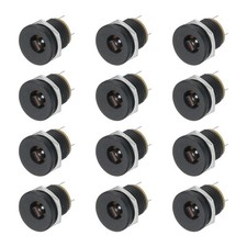 12pcs for DC5521 Power Jack, 30V 0.5A 18x14x14mm 3 Pin, Black