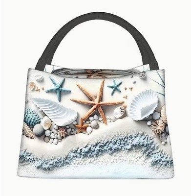 Sea Shell  Beach Theme insulated lunch bag.   school, work, beach, pool