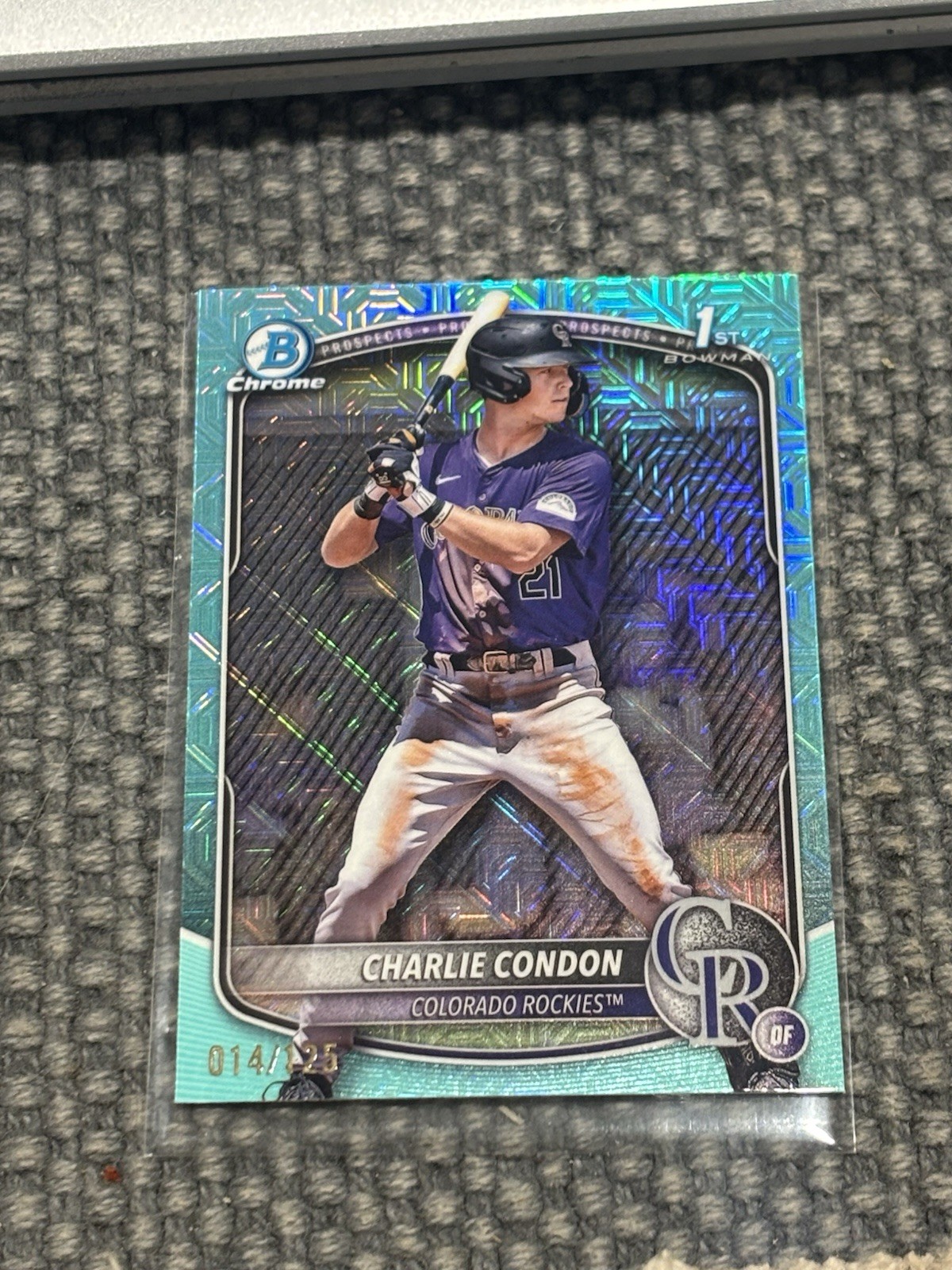 2025 Charlie Condon 1st Bowman Chrome Aqua Mojo /125