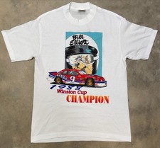 Vintage 1988 Bill Elliott Nascar Winston Cup Champion Coors Beer Ford Tee - Med