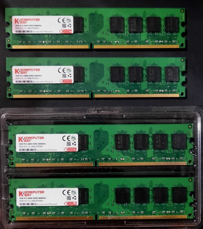 Komputer Bay 2GB x 4 / PC2-6400-DDR2-800Mhz NON ECC LD UNBUFFERED RAM - Image 2 of 4