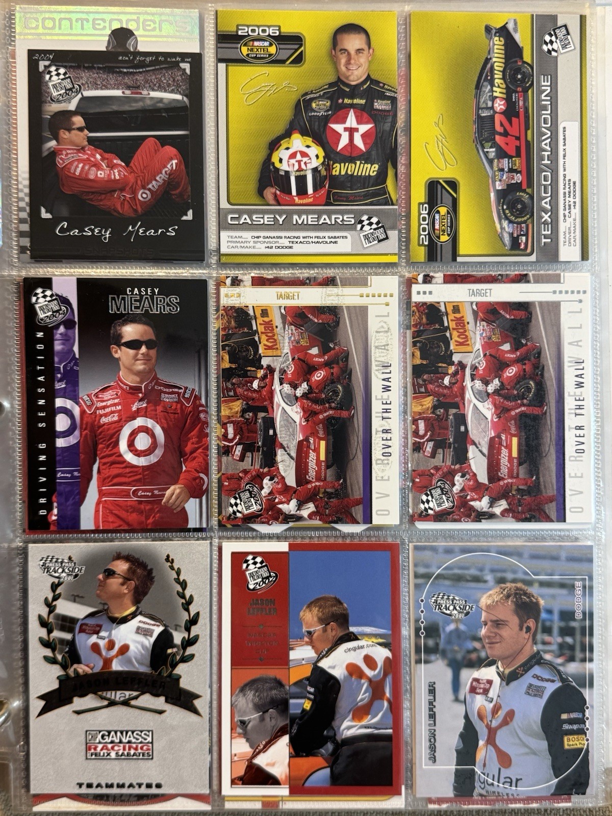 CASEY MEARS - 18 Card Lot of great different NASCAR racing cards! Press Pass
