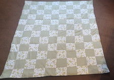 COUNTRY COTTAGE FROGS  FLOWERS FLANNELPATCHWORK BABY/CRIB/THROW QUILT  PILLOW