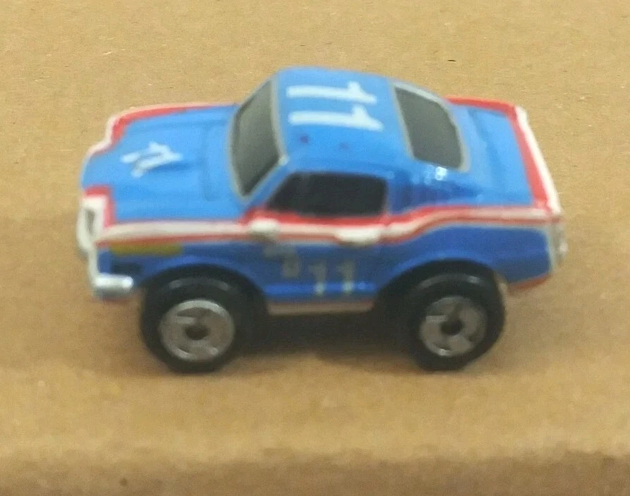 1986 Micro machine Ford Mustang Stock Race Vintage Galoob Funny Car Blue & White - Image 2 of 4