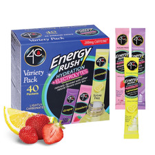 Energy Rush PSD with Electrolytes Variety Pack Stix, 40 Ct 14 Lemonade, 12 Stra