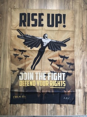 Deus Ex: Mankind Divided RISE UP Cloth Promo Banner 27'' x 40''