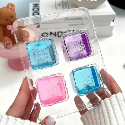 Needoh Nice Ice Baby Fidget Cube Set 4 Pack Super Solid Squish Sensory Toys Non-