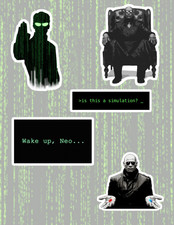 Matrix 90's Movie 5pc Sticker Pack