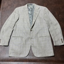 VTG Polo Ralph Lauren Glen Plaids Houndstooth Tweed CEO Blazer 42L MADE IN ITALY