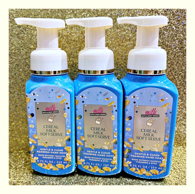 Bath & Body Works Cereal Milk Bar Soft Serve Gentle Clean Foaming Hand Soap x3