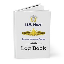 US Navy Officer Surface Warfare Officer Log Book Emblem Journal