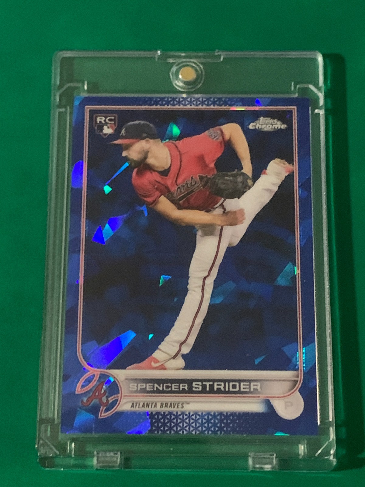 SPENCER STRIDER #509 - 2022 TOPPS CHROME - SAPPHIRE ROOKIE RC + 1 TOUCH