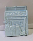 Vintage McCoy Pottery Mailbox Letters Box Vase Wall Pocket Blue Green Planter