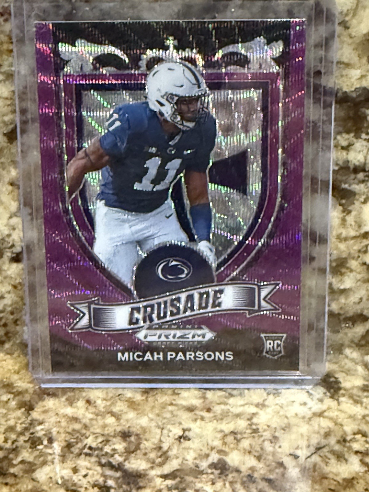 2021 PANINI PRIZM DRAFT PICKS CRUSADE PURPLE WAVE MICAH PARSONS RC #175 COWBOYS