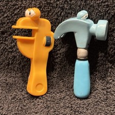 Disney Junior Handy Manny's Tool Toys - Pat blue Hammer  Rusty orange Wrench