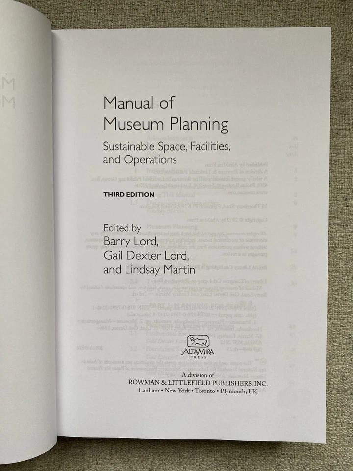 ‘NEW’ Manual of Museum Planning by B. Lord/G. Lord/L. Martin | 3rd Edition *SALE - Image 4 of 4