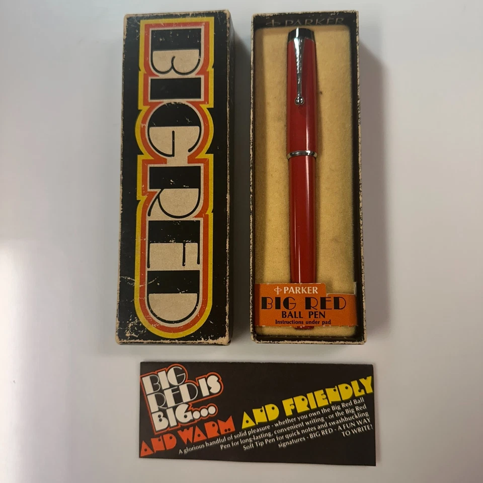 Bolígrafo Parker Big Red de colección • Clip y recorte cromados • Caja original Foto 2 de 4
