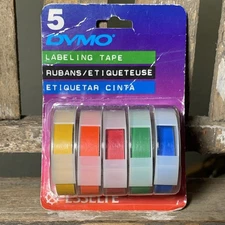Vintage 1995 Dymo Esselte Multi Color Labeling Tape 3/8" X 4' New Sealed