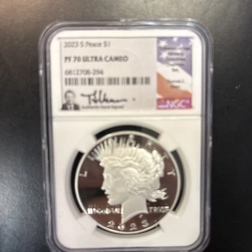 2023 S Peace SILVER Dollar NGC PF 70 Ultra Cameo SIGNED  Thomas j. Uram Proof $1