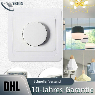 Dimmer Schalter 230-300V für LED Lampen 4-300W Push-On/Off Wanddimmer ABS DE