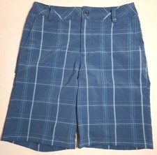 Under Armour Shorts Blue Plaid Golf Shorts Boys Size Medium Nearly New
