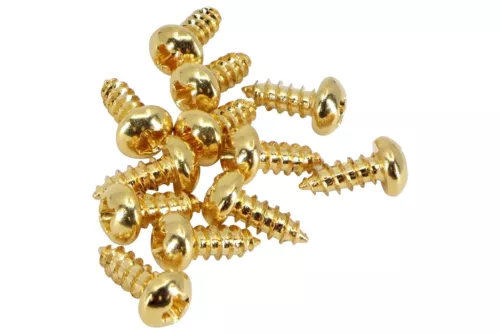 #3 x 1/4" (6.35mm) Truss rod cover screws for Gibson guitars - Qty 12 - Gold