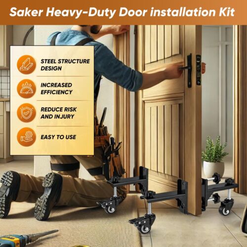 Heavy-Duty Door Panel Installation Kit, 2PCS Dolly for Pre-Hung & Slab Doors - Picture 2 of 7