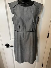NINE WEST Suit 4 Gray BLACK Sheath Dress CAREER WORK LBD CLASSIC TRAVEL TRENDY