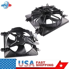 Left+Right Radiator Cooling Fan w/Motor Assembly For 2001-2005 Honda Civic 1.7L
