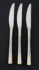 3 Pc WALLACE GOLDEN CORSiCA 9.5" DiNNER TABLE KNiFE FLATWARE LOT