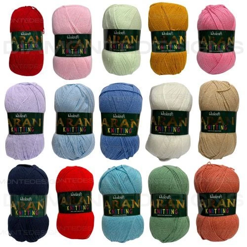 ❤ Aran Wool 400g Woolcraft Knitting Yarn Acrylic 20+ Shades UK SELLER ❤