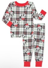 Disney Mickey Mouse Boys Girls Pajamas Christmas Holiday Baby Size 18M NWT