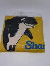 Vintage Sea World Vinyl Rain Poncho 2812 Adult Yellow Shamu Killer Whale 1990