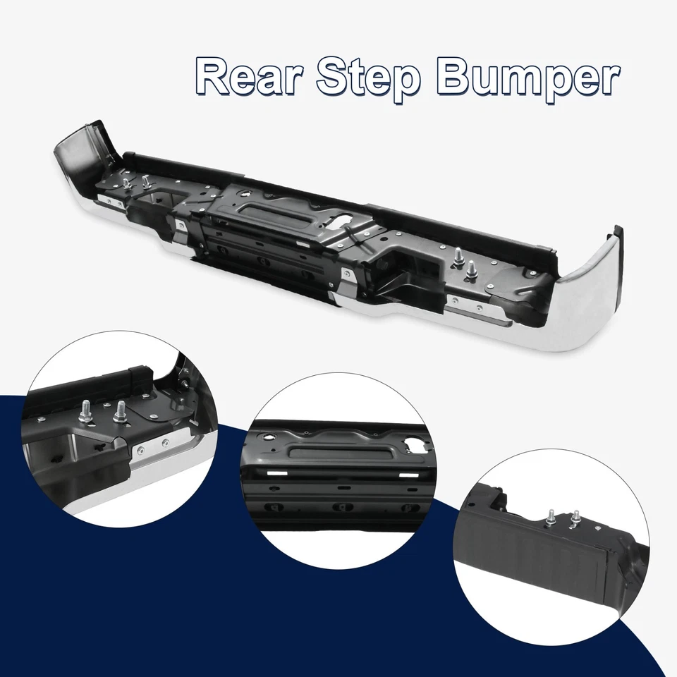 Rear Bumper Assembly Chrome For 2017-2022 Ford F-250 F-350 SuperDuty w/ Park Foto 3 de 4