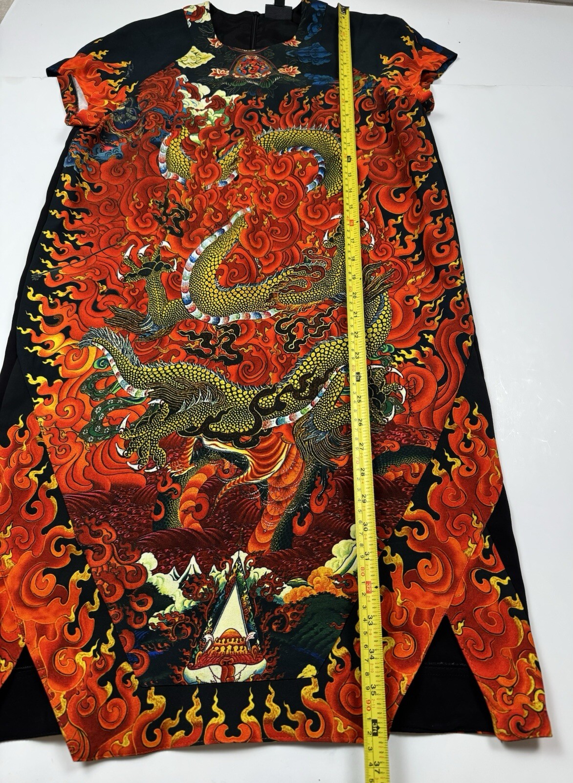 Just Cavalli Oriental Dragon Print Dress Women’s 44 Runway Italy Made ...