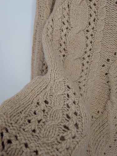 Vintage Banana Republic Sweater Women Size Open Chunky Knit Wool Blend Fisherman - Picture 5 of 10