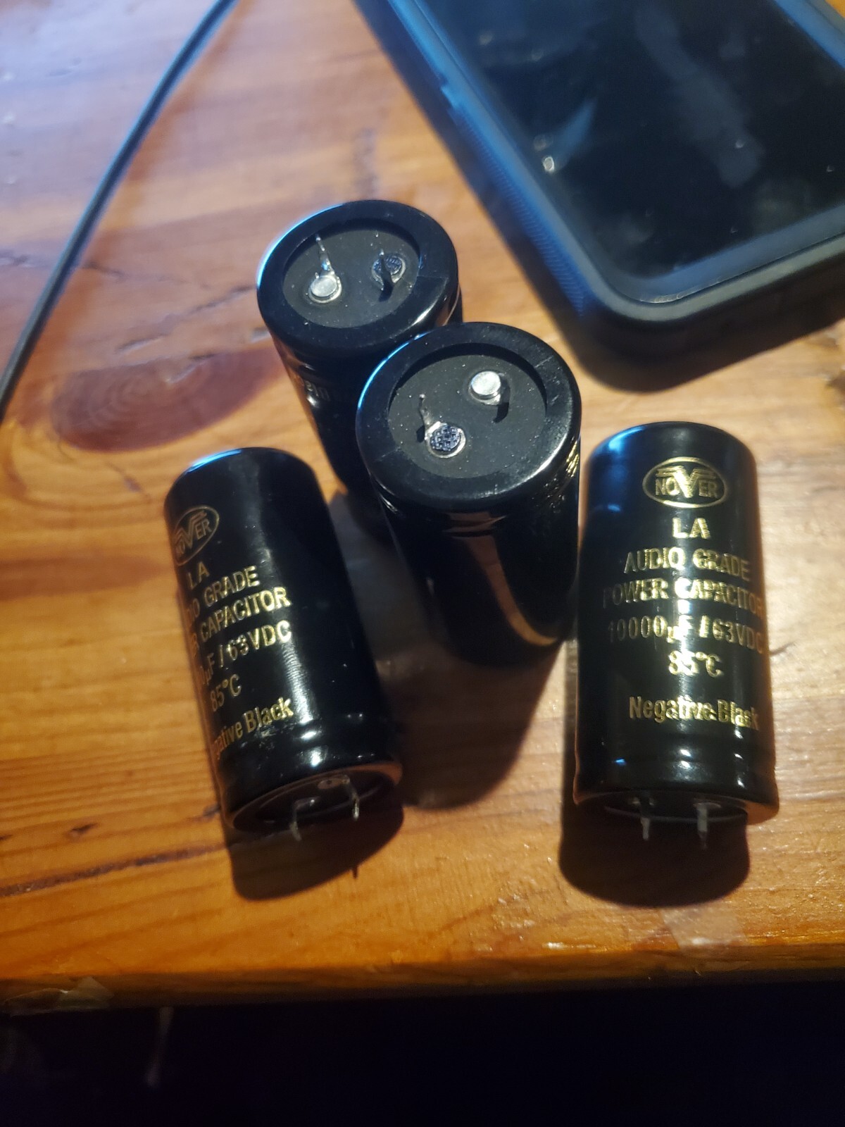 Nover 10000uf 63v Audio Grade Power Capacitor 85 degree RL04 Lot of 4