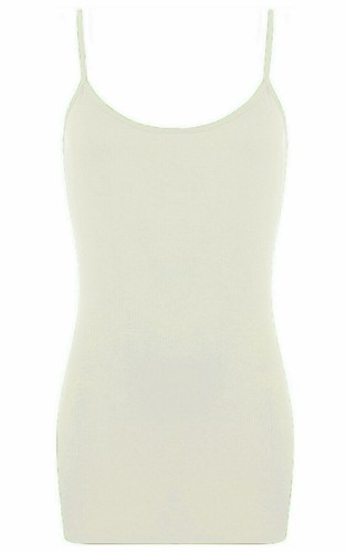 Damas Mujeres Camy Tirantes Largo Chaleco Top Elastizado Liso Chaleco Camiseta Camisola Top - Imagen 6 de 18