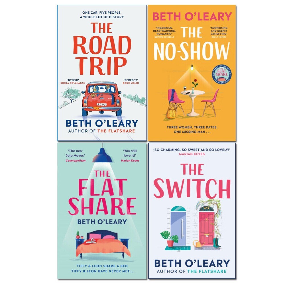 Beth O'Leary 4 Books Collection Set [Flatshare, Switch, Road Trip & No-Show] NEW