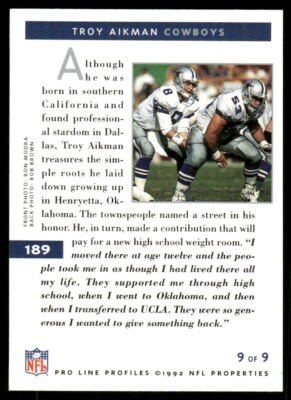 NFL USアメフト Dallas Cowboys TroyAikman '92 Troy Aikman | MY HERO
