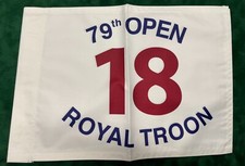 79th - 1950 Open at Royal Troon Golf Pin Flag (Winner Bobby Locke) Not Signed