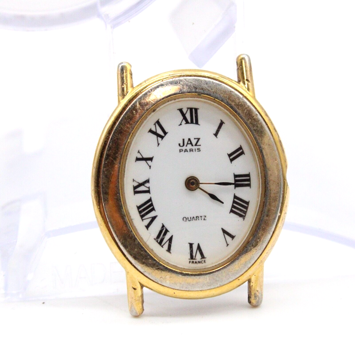 Vintage Jaz Paris French Designer Dress Watch Stainless Steel & Gold Bracelet Vintage Jaz Paris Watch: Gold Plated, Roman Numerals, Lizard  main image 3