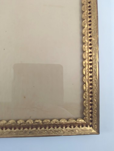 Antique 8x10 Double Hinged Photo Picture Frame Ornate Gold Tone Freestanding - Picture 4 of 21
