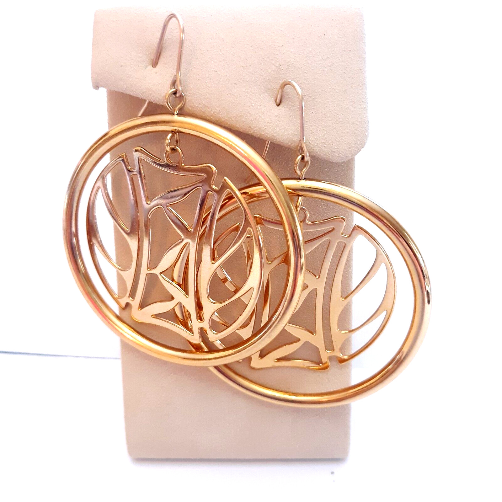 Vintage Monet Statement Two Dimensional Hoop Earr… - image 2