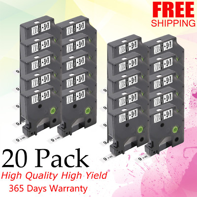 20 PK Compatible for Dymo 40910 Black on Clear Label Manager 210D/260P/360D/420P