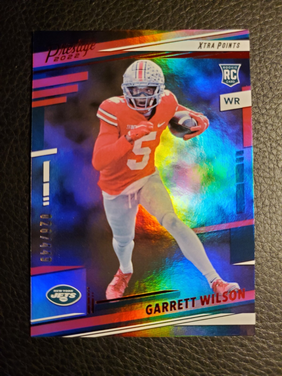2022 Panini Prestige Xtra Points Red Garrett Wilson #308 Rookie RC Jets /449
